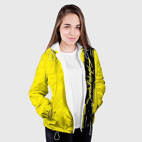Женская куртка CYBERPUNK 2077 / 3D-Белый – фото 3