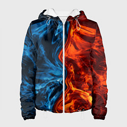 Куртка с капюшоном женская Огонь и вода, цвет: 3D-белый