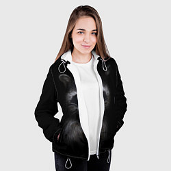 Куртка с капюшоном женская Енот, цвет: 3D-белый — фото 2