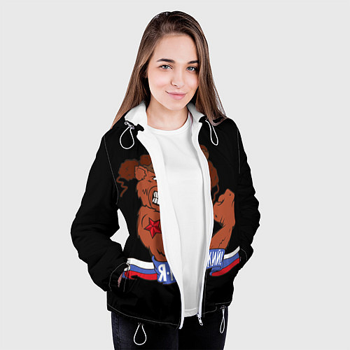 Женская куртка Русский медведь / 3D-Белый – фото 3