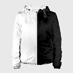 Куртка с капюшоном женская ПРОСТО ЧЁРНО-БЕЛЫЙ, цвет: 3D-белый