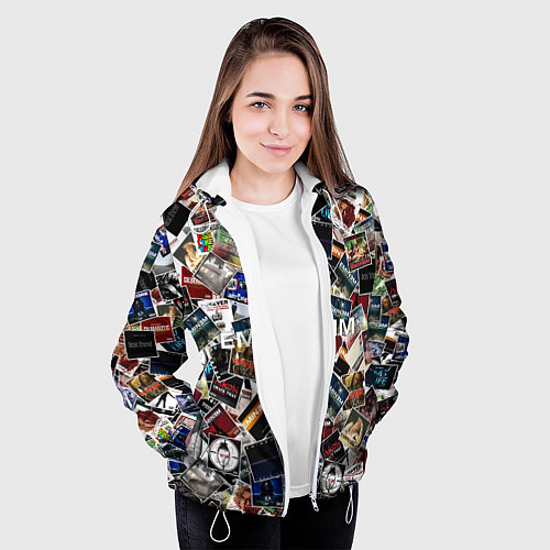 Женская куртка Дискография EMINEM / 3D-Белый – фото 3
