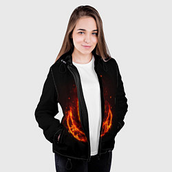 Куртка с капюшоном женская Fire, цвет: 3D-черный — фото 2