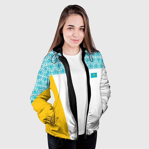 Женская куртка Казахстан Форма / 3D-Черный – фото 3