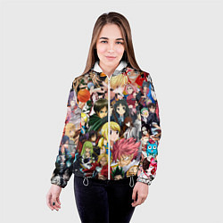 Куртка с капюшоном женская Аниме коллаж, цвет: 3D-белый — фото 2