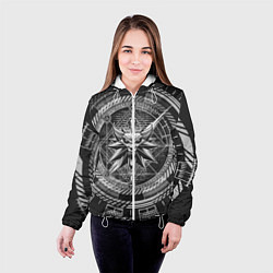 Куртка с капюшоном женская Ведьмак, цвет: 3D-белый — фото 2