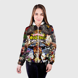 Куртка с капюшоном женская MY HERO ACADEMIA коллаж из героев, цвет: 3D-белый — фото 2