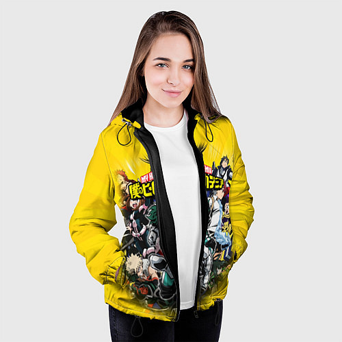 Женская куртка MY HERO ACADEMIA группа героев / 3D-Черный – фото 3