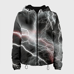 Куртка с капюшоном женская Молния, цвет: 3D-черный