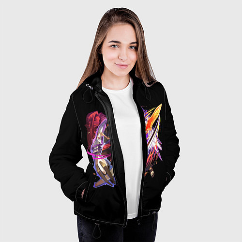 Женская куртка Shaman king / 3D-Черный – фото 3