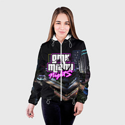 Куртка с капюшоном женская GTA VI: MIAMI NIGHTS, цвет: 3D-белый — фото 2
