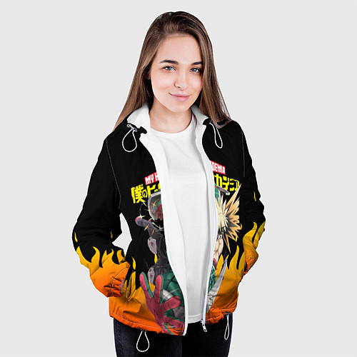 Женская куртка MY HERO ACADEMIA яркое пламя / 3D-Белый – фото 3