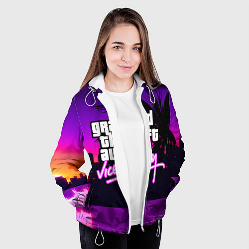 Женская куртка GTA:VICE CITY / 3D-Белый – фото 3