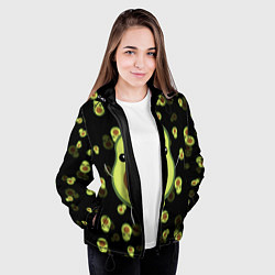 Куртка с капюшоном женская Авокадо, цвет: 3D-черный — фото 2