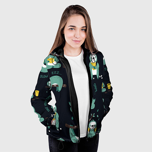 Женская куртка Ленивцы / 3D-Черный – фото 3