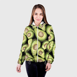 Куртка с капюшоном женская Avocado background, цвет: 3D-белый — фото 2