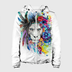 Куртка с капюшоном женская Лев, цвет: 3D-белый