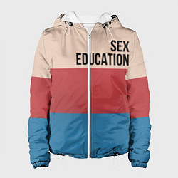 Куртка с капюшоном женская Половое воспитание, цвет: 3D-белый