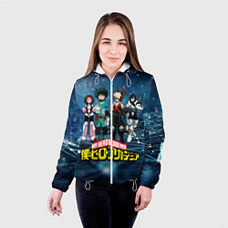 Куртка с капюшоном женская Моя геройская академия, цвет: 3D-белый — фото 2