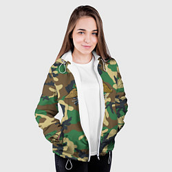 Куртка с капюшоном женская Камуфляж Войска связи, цвет: 3D-белый — фото 2