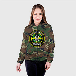 Куртка с капюшоном женская Войска связи, цвет: 3D-черный — фото 2