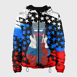 Куртка с капюшоном женская CountryHumans, цвет: 3D-черный