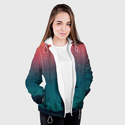 Куртка с капюшоном женская Космический Дождь, цвет: 3D-белый — фото 2