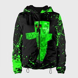 Куртка с капюшоном женская MINECRAFT CREEPER, цвет: 3D-черный