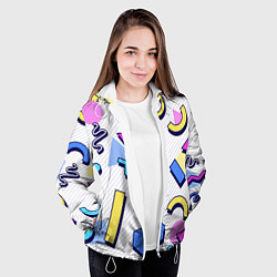 Куртка с капюшоном женская Геометрические фигуры, цвет: 3D-белый — фото 2