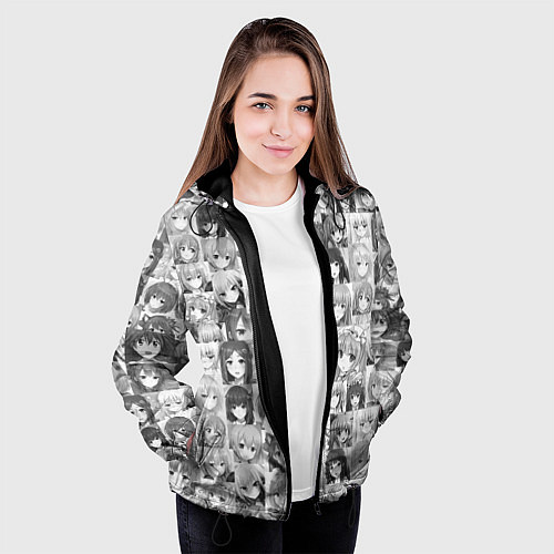 Женская куртка Аниме девушки / 3D-Черный – фото 3