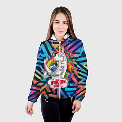 Куртка с капюшоном женская Unicorn Power Единорог, цвет: 3D-белый — фото 2