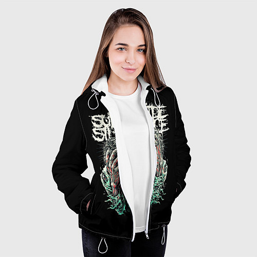 Женская куртка Suicide silence / 3D-Белый – фото 3