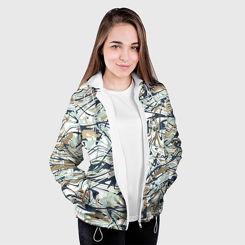 Женская куртка Узор красками / 3D-Белый – фото 3