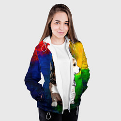 Куртка с капюшоном женская Корги, цвет: 3D-белый — фото 2