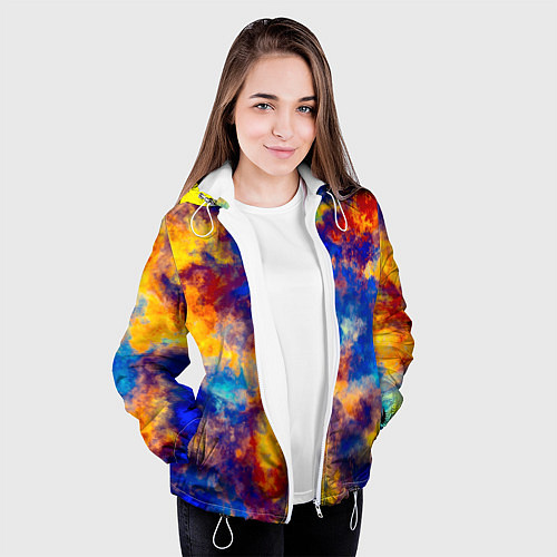 Женская куртка Огненно-синий полутон / 3D-Белый – фото 3