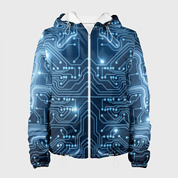 Куртка с капюшоном женская Системная плата, цвет: 3D-белый