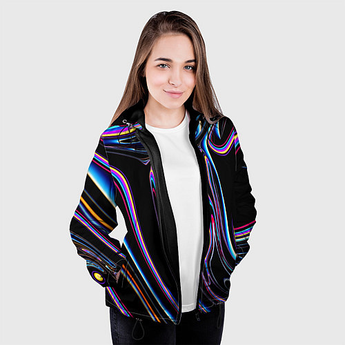 Женская куртка Отражение / 3D-Черный – фото 3