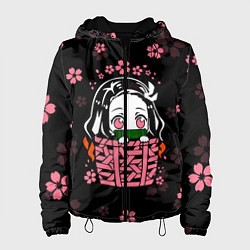 Куртка с капюшоном женская KIMETSU NO YAIBA, цвет: 3D-черный