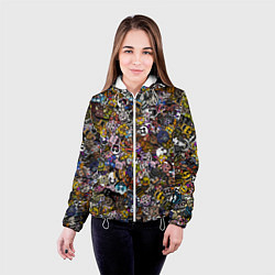 Куртка с капюшоном женская FNaF стикербомбинг, цвет: 3D-белый — фото 2