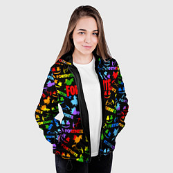 Куртка с капюшоном женская FORTNITE&MARSMELLO NEW SEASON, цвет: 3D-черный — фото 2