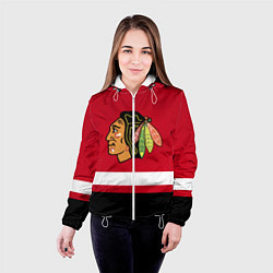 Куртка с капюшоном женская Chicago Blackhawks, цвет: 3D-белый — фото 2