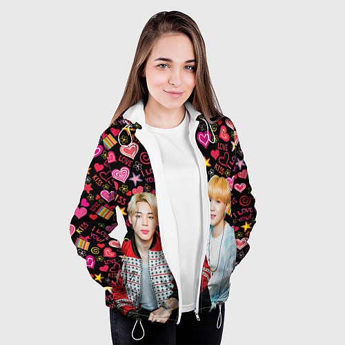 Женская куртка BTS: Юнмины Чимин и Юнги / 3D-Белый – фото 3