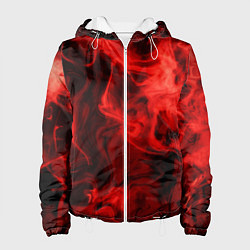 Куртка с капюшоном женская Красный дым, цвет: 3D-белый