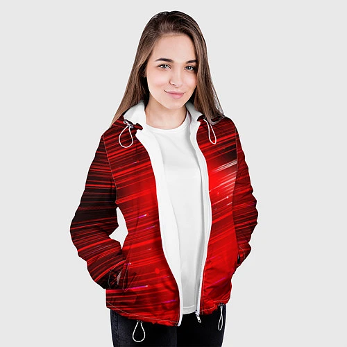Женская куртка Красный свет / 3D-Белый – фото 3
