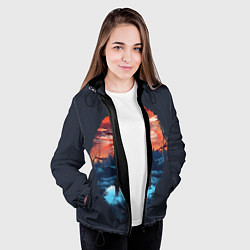 Куртка с капюшоном женская Очень Странные Дела, цвет: 3D-черный — фото 2