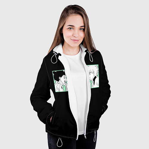 Женская куртка Hunter x Hunter Гон и Киллуа / 3D-Белый – фото 3