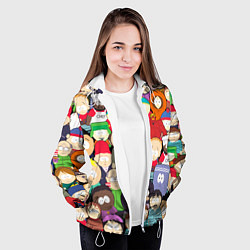 Куртка с капюшоном женская South Park персонажи, цвет: 3D-белый — фото 2