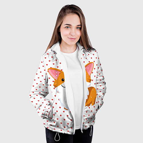 Женская куртка Корги / 3D-Белый – фото 3