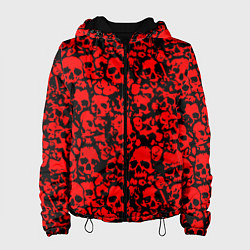 Куртка с капюшоном женская ЧЕРЕПА, цвет: 3D-черный