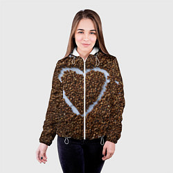 Куртка с капюшоном женская I love гречка, цвет: 3D-белый — фото 2